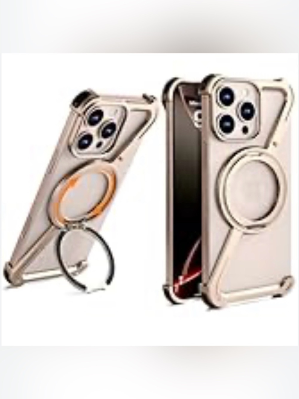 Minimalist Phone Case for iPhone 16 Pro Max 6.9" Aluminum Frameless Bumper Case,